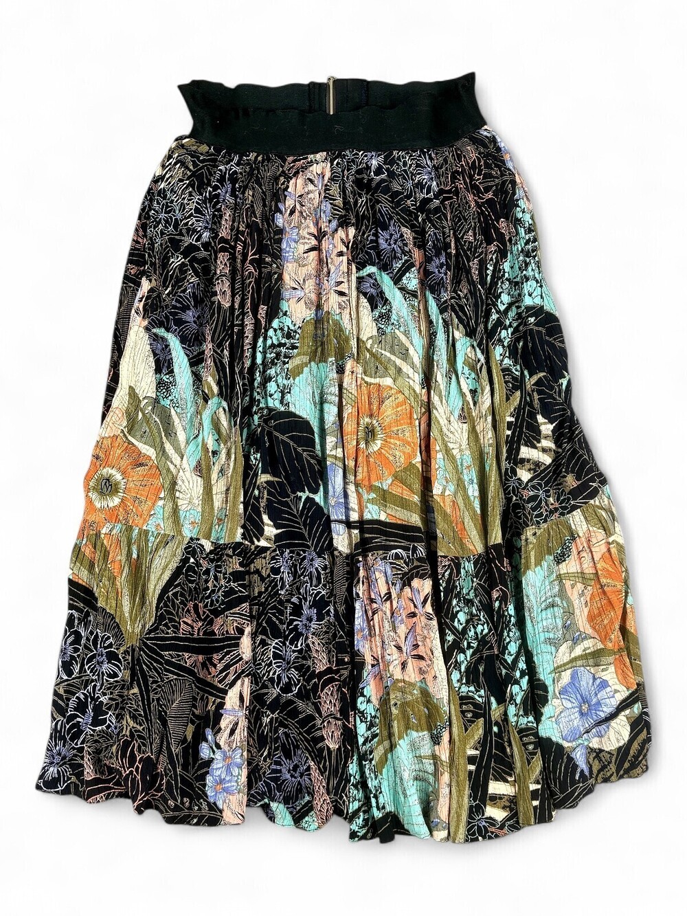 Lotz Floral Pleated Maxi Skirt Size M